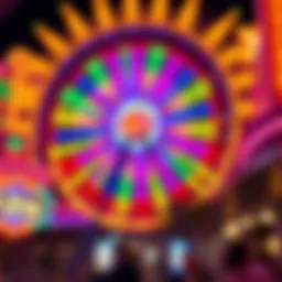 A vibrant view of the Linq Wheel showcasing its colorful design