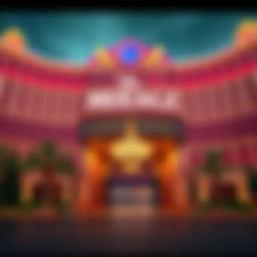 The grand entrance of The Mirage, showcasing its iconic architecture.