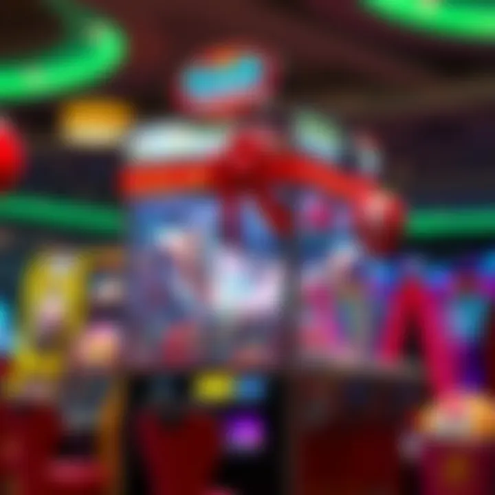 A display of various prizes that can be won from cash claw machines.