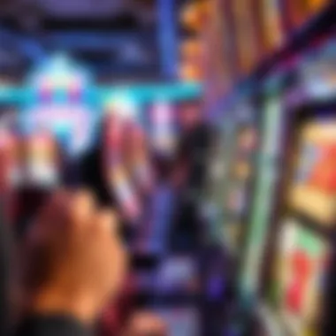 Player Engagement with Slot Machine Close-up of a player engaging with a slot machine