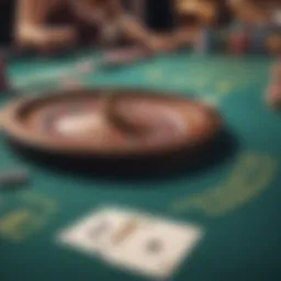 A virtual blackjack table featuring animated cards and chips