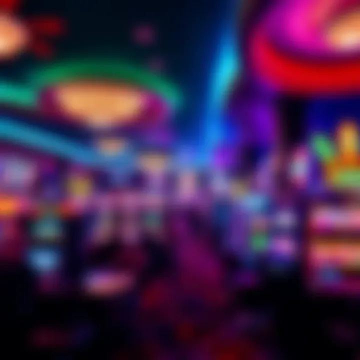 A vibrant casino floor bustling with various gaming activities.