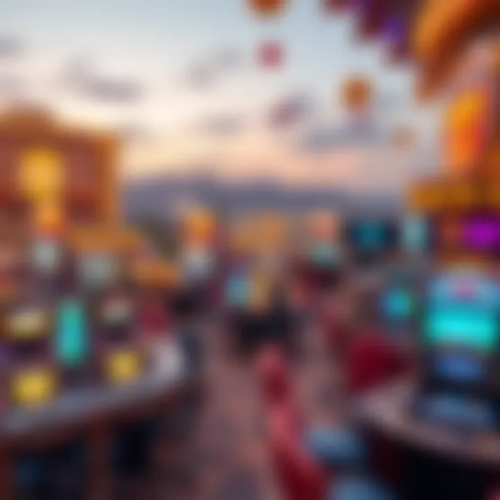 A panoramic view of a casino resort, showcasing entertainment options.
