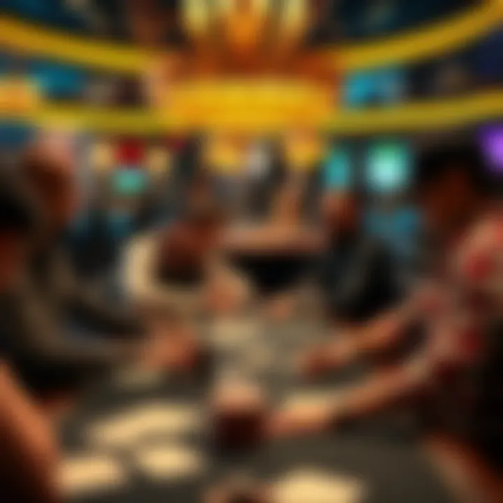 Engagement at the Card Table A lively card game table filled with engaging players