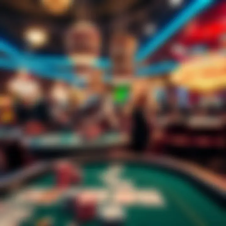 Diverse Card Games in Las Vegas A vibrant display of various card games in a Las Vegas casino
