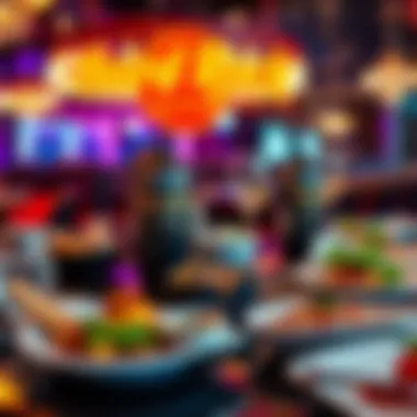 Culinary Delights at Hard Rock Hollywood A beautifully arranged dining setup featuring gourmet dishes.