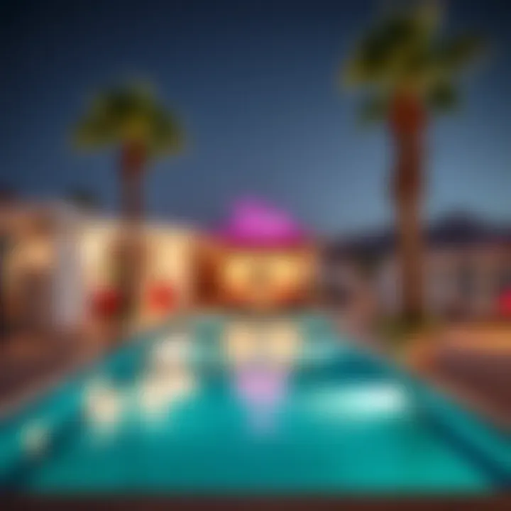 Tranquil Poolside Escape in Las Vegas Relaxing pool area at an alternative Las Vegas accommodation