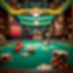 Strategic poker table with chips