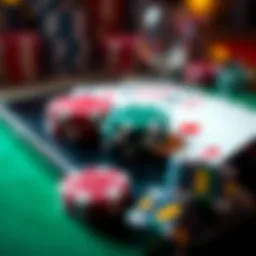 Poker chips and cards on a mobile screen