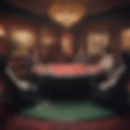 A traditional Japanese poker table setup featuring unique card designs and cultural motifs.