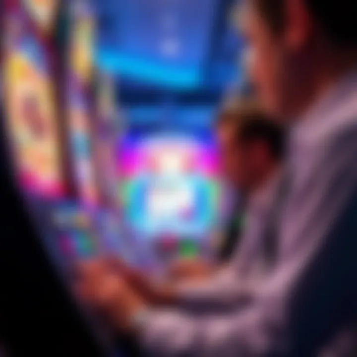 A close-up of a player interacting with the Jolly 8 slot machine, emphasizing the immersive experience