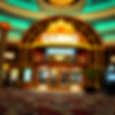 Casino Entrance with Bright Lights An inviting casino entrance with bright lights