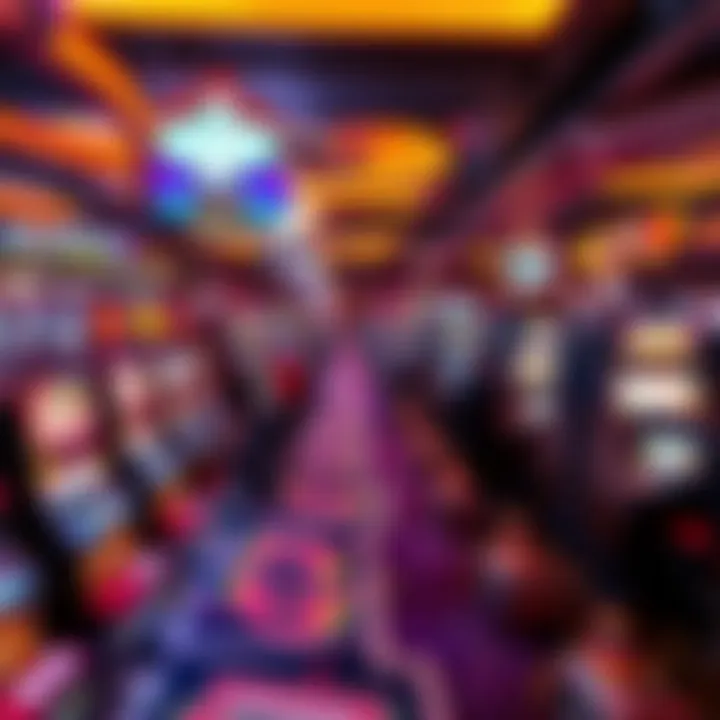 A bustling casino floor filled with gaming tables