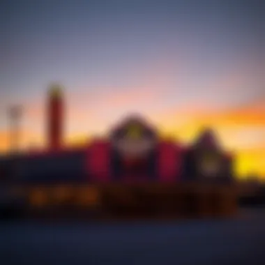 Lucky Star Casino at Dusk Exterior shot of Lucky Star Casino against a sunset