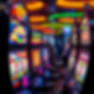 Colorful Electronic Slot Machines Vibrant electronic slot machines displaying colorful graphics and themes