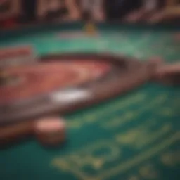 A detailed layout of a blackjack table showcasing various betting areas