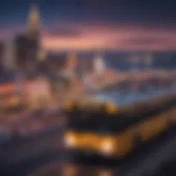 Panoramic view of a bus traveling towards Atlantic City