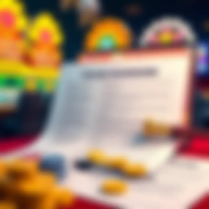 Illustration of legal documents and regulations related to online gambling