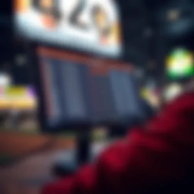 Online Betting Interface A computer screen displaying online betting odds and options