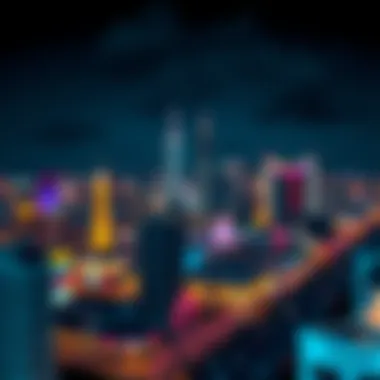 Atlantic City Skyline at Night Overview of Atlantic City skyline at night