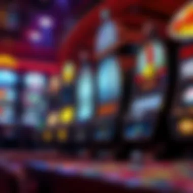 Artistic depiction of slot machine evolution through decades