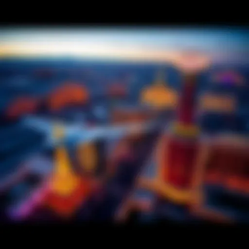 Aerial View of Soarin' Las Vegas A breathtaking aerial view of the Las Vegas Strip showcasing Soarin' Las Vegas