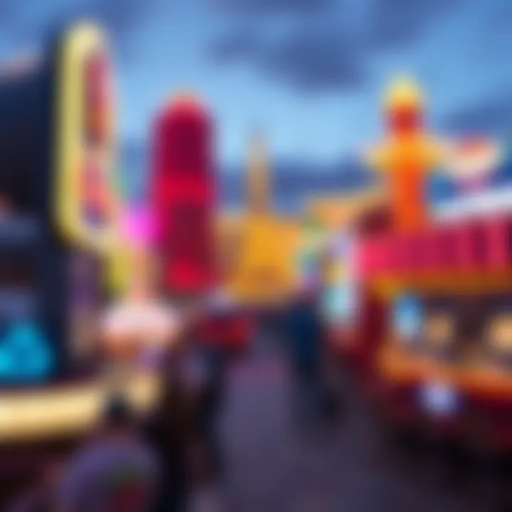 The vibrant atmosphere of Las Vegas enhancing the Soarin' experience