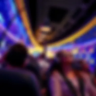 Inside view of visitors experiencing the flight simulation at Soarin' Las Vegas