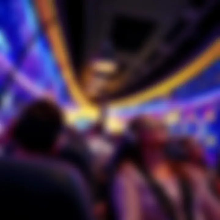 Inside view of visitors experiencing the flight simulation at Soarin' Las Vegas