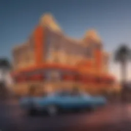 Exterior view of an iconic Las Vegas casino showcasing classic architecture