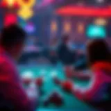 Two players engaged in a strategic spades game