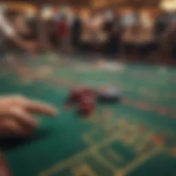 Exciting gameplay at the craps table with vibrant chips