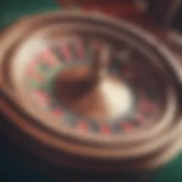 Roulette wheel highlighting betting options