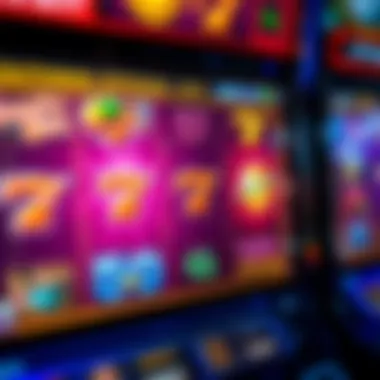 Digital Slot Machine Outcomes Close-up of a digital slot machine screen with animated winning outcomes