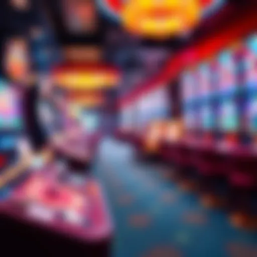 Illustration of a virtual casino environment showcasing game variety