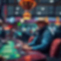 Illustration depicting the gambling ecosystem with a focus on bookmakers